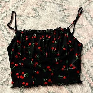 Cherry crop cami sheer medium